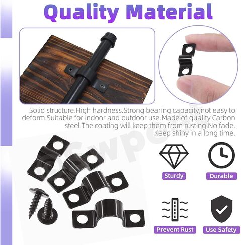 SWPEET 25pcs 10 مم مشبك قوس U ثقب U مع مجموعة مسامير ذاتية تنصت على 50 بكسل ، ومشبكات للأنابيب المعدنية ، ومشابك حزام الأنابيب ، ومقاطع توتر القناة لتثبيت الأنابيب أو الكابل in Saudi Arabia