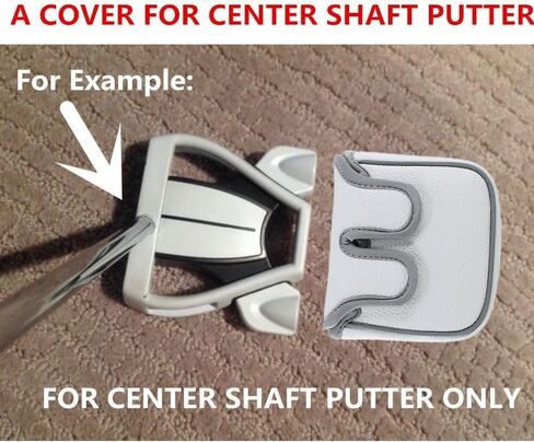 Big Teath Cheel Shaft Golf Square Mallet Cover Cover Cover Center Center Certted Putter Club Protector متوافق مع ارتفاع Moi كبير Taylormade Scotty Cameron 6M DB in Saudi Arabia