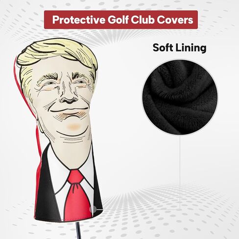 يغطي نادي الجولف غلاف السائق المضحك Fariway Wood Headcover Hybrid Head Cover Cover Leather Leather Golf Cover Leather Reep in Kuwait