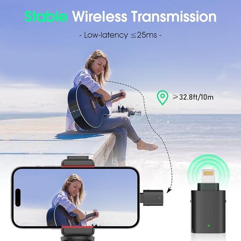 ULANZI Wireless Lavalier Microphone for Smartphones, Plug-Play Mic with Charging Cable(Type-C Port) for Phone Video Recording Interview Youtubers Vloggers, 32.8ft Transmission Range in Saudi Arabia