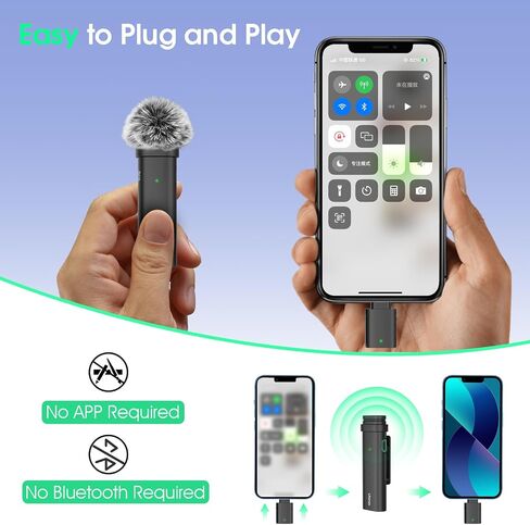 ULANZI Wireless Lavalier Microphone for Smartphones, Plug-Play Mic with Charging Cable(Type-C Port) for Phone Video Recording Interview Youtubers Vloggers, 32.8ft Transmission Range in Saudi Arabia