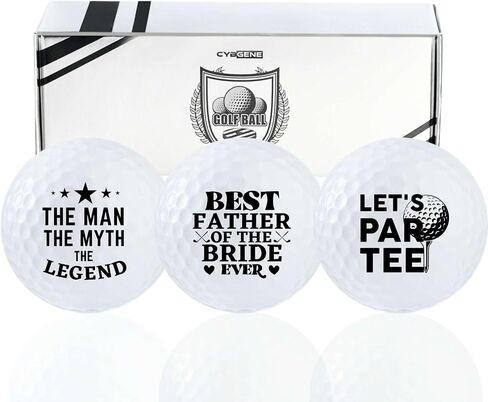 أب من The Bride Gifts مجموعة كرات الجولف ، كرات غولف ملونة فريدة من نوعها ، إكسسوارات باردة لاعبي الغولف ، عشاق الجولف - أبيض in Saudi Arabia