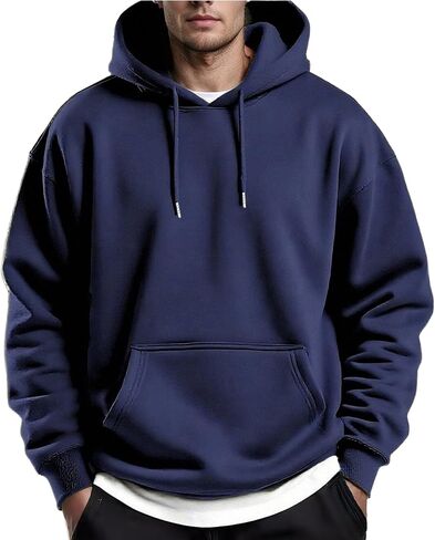 COOFANDY Men's Hoodies Pullover Fleece Lined Hoodie Casual Long Sleeve Drawstring Hooded Sweatshirts with Kanga Pocket in Saudi Arabia