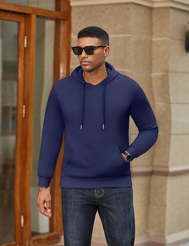 COOFANDY Men's Hoodies Pullover Fleece Lined Hoodie Casual Long Sleeve Drawstring Hooded Sweatshirts with Kanga Pocket in Saudi Arabia