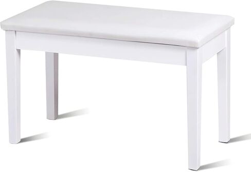 Goflame Duet Piano Bench ، Black ، Pu Leather ، Colld Wood Constract ، تخزين الموسيقى المخفية ، سعة تحميل 360 رطلاً ، 29.5 "× 14" × 19.5 " in Kuwait