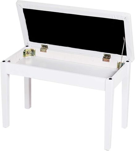 Goflame Duet Piano Bench ، Black ، Pu Leather ، Colld Wood Constract ، تخزين الموسيقى المخفية ، سعة تحميل 360 رطلاً ، 29.5 "× 14" × 19.5 " in Kuwait