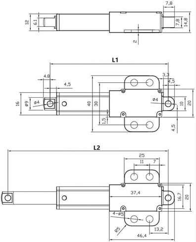 6V 12V 24V Micro Actuator Motor 10/21/30/50/100mm Robotics Automation Automation (24V 150mms 6.4n ، 100mm Stroke) in Saudi Arabia