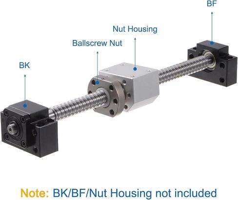 uxcell ballscrew SFU1204 (DIA 12mm ، الرصاص 4 مم ، طول 550 مم) مع مسامير كروية مكافحة كرات العكس مجموعة المسمار in Saudi Arabia