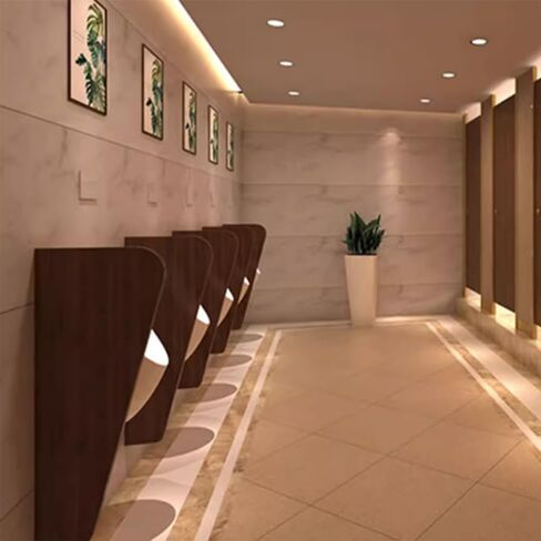 Brown Urinal Partition Screen - Waterproof Divider for Adult Restrooms Ideal for Hotels Schools Malls & Public Spaces - 1 Piece Urinal Baffle Effective Odor Control in Saudi Arabia
