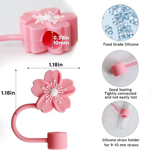 تغطي القش غطاء مناسب لكأس ستانلي ، قبعات سليكون قش سليكون 8pcs متوافقة مع stanley 30 و 40 أوقية من البهلوان ، أغطية قش شرب 10 مم مناسبة لإكسسوارات كوب ستانلي in Kuwait