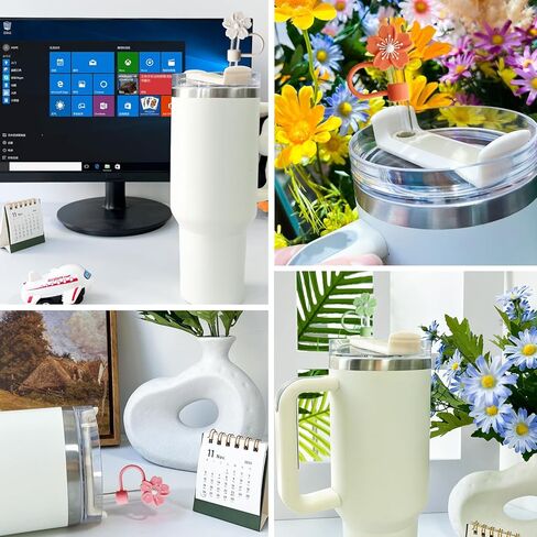 تغطي القش غطاء مناسب لكأس ستانلي ، قبعات سليكون قش سليكون 8pcs متوافقة مع stanley 30 و 40 أوقية من البهلوان ، أغطية قش شرب 10 مم مناسبة لإكسسوارات كوب ستانلي in Kuwait