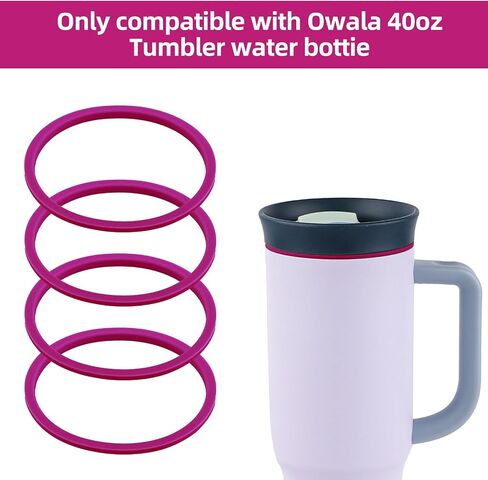 استبدال طوقا 4pcs لأوهالا 40oz tumbler ، السيليكون o حلقة ماء زجاجة حلقة ختم غطاء قطع الغيار بقطع البديل المتوافقة مع كوب أوليا 40oz من الفولاذ المقاوم للصدأ (رمادي) in Saudi Arabia