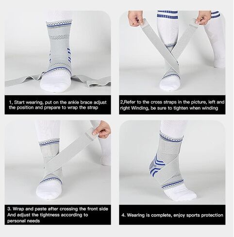 1 Pcs Ankle Support Bandage Compression Sleeve Breathable for Basket Foot Sports Socks(Medium) in Saudi Arabia
