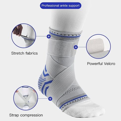 1 Pcs Ankle Support Bandage Compression Sleeve Breathable for Basket Foot Sports Socks(Medium) in Saudi Arabia