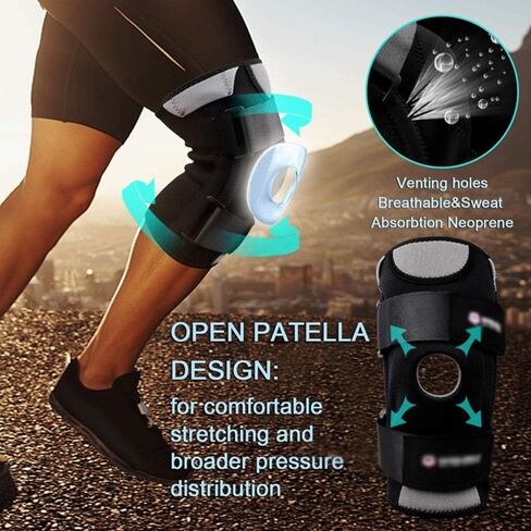 Neoprene Elastic Opening Adjustable Basketball Kneepad Knee Protector Support Pad Brace(L) in Saudi Arabia
