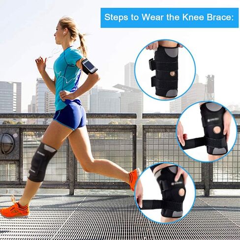 Neoprene Elastic Opening Adjustable Basketball Kneepad Knee Protector Support Pad Brace(L) in Saudi Arabia