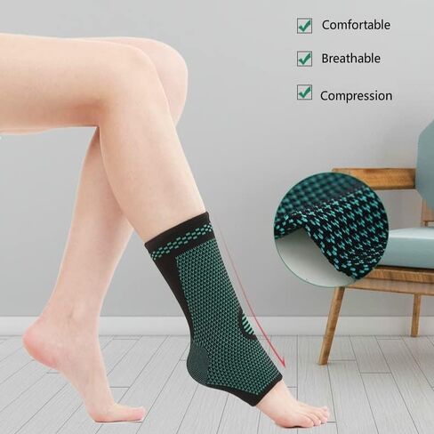 1pcs Knitted Sports Ankle Brace Compression Sleeve Breathable Ankle Support Guard for Basketball Badminton Mountaineering(Small) in Saudi Arabia