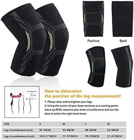 Elastic Knee Pads Nylon Sports Fitness Kneepad Protective Gear Brace Support Running Basketball Volleyball Knee Pads(XL) in Kuwait