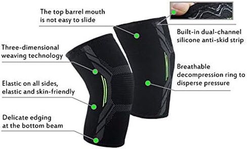 Elastic Knee Pads Nylon Sports Fitness Kneepad Protective Gear Brace Support Running Basketball Volleyball Knee Pads(XL) in Kuwait
