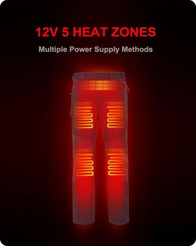 DEWBU Heated Pants for Men with 12V Battery Pack Fleece Lined Outdoor Softshell Pants Electric Heating Trousers in Saudi Arabia