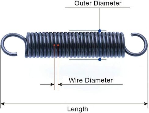 Spring, Tension Spring ,Extension Springs, Wire Diameter 2mm Tension Spring, 1Pcs with Hooks Steel Small Extension Spring, Outer Diameter 16mm Length 50-100mm, Springs Accessories(2 x 16 x 80mm 1pc) in Kuwait