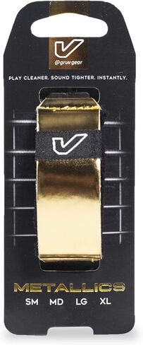 Gruv Gear Fretwraps Guitar String Dampener for Bass و Electric و Acoustic & Extended Range Guitars في الاستوديو والممارسة المباشرة - الرنين للتنصت والتسجيل - Metallics - Gold - Pack 1 in Kuwait