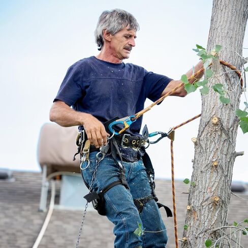 Climbing Safety Lanyard, Adjustable Positioning Fall Protective Rope Safety Cord Lanyard Professional Safety Belt Rope Tree Climbing Lanyard for High Altitude Trees Climbing Engineering in Saudi Arabia
