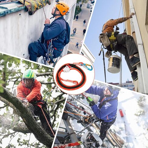 Climbing Safety Lanyard, Adjustable Positioning Fall Protective Rope Safety Cord Lanyard Professional Safety Belt Rope Tree Climbing Lanyard for High Altitude Trees Climbing Engineering in Saudi Arabia