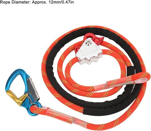 Climbing Safety Lanyard, Adjustable Positioning Fall Protective Rope Safety Cord Lanyard Professional Safety Belt Rope Tree Climbing Lanyard for High Altitude Trees Climbing Engineering in Saudi Arabia