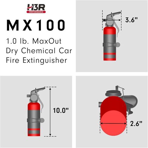 Maxout Mini Fire Firemanker للمركبات - السيارات والشاحنات ، UTVs ، RVS والقوارب | على الطرق الوعرة جاهزة | القابلة لإعادة الملء الأرجواني K الكيميائية الجافة | فئة قبل الميلاد | قوس التثبيت | مدرج في القائمة | الأحمر 1.0 رطل in Kuwait