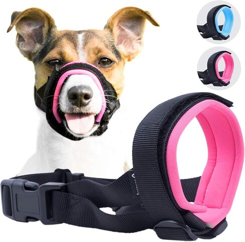 Gentle Muzzle Guard for Dogs - Prevents Biting and Unwanted Chewing Safely Secure Comfort Fit - Soft Neoprene Padding – No More Chafing – Training Guide Helps Build Bonds with Pet (M, Grey) in Kuwait