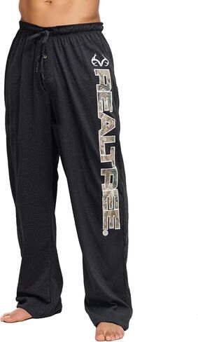 Realtree Black Pajama Pants for Men, Cotton-Poly Jersey PJ Pants, Men's Sleepwear PJ Bottoms (Black, X-Large) in Saudi Arabia