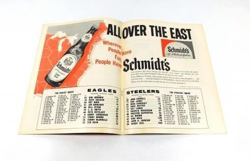 1963 Philadelphia Eagles في برنامج Pittsburgh Steelers NFL لكرة القدم 8-16-63-برامج اتحاد كرة القدم الأميركي in Saudi Arabia