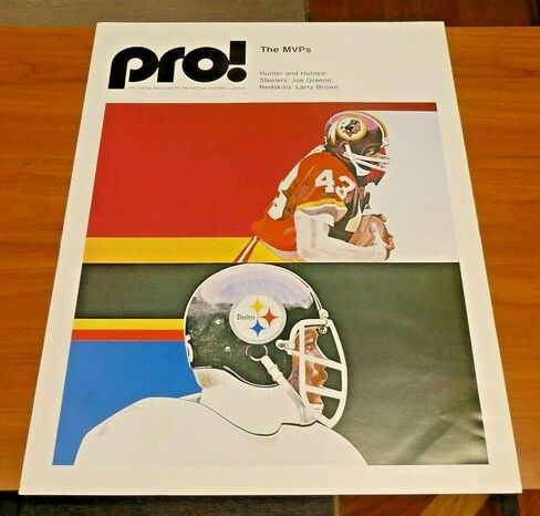 1974 Pro Football Magazine Game Program Cover Poster Joe e Larry Brown - NFL Programs in Saudi Arabia