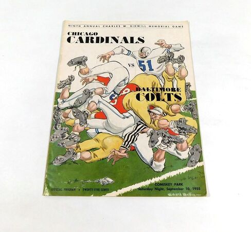 1955 Baltimore Colts في برنامج Chicago Cardinals NFL لكرة القدم 9-10-55-برامج اتحاد كرة القدم الأميركي in Saudi Arabia