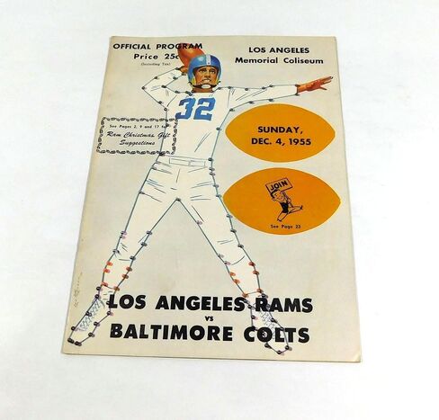 1955 Baltimore Colts في برنامج Los Angeles Rams NFL لكرة القدم 12-4-55-برامج اتحاد كرة القدم الأميركي in Saudi Arabia