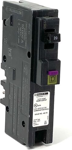 1 جهاز كمبيوتر من HOM120PDF ، 20 أمبير ، 120 فولت ، قطب واحد ، AFCI ، GFCI ، قاطع الدائرة -New -B in Kuwait