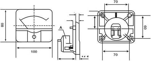 44L1 AC AMMETER ANALOG PANET POINTER 1A 3A 5A 10A 15A 20A 30A 50A 75A 100A 150A 300A 450A 500A 100 * 80 1PCS (1A) in Saudi Arabia