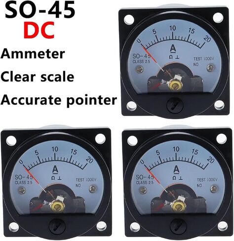 SO-45 DC Ammeter Pointer Pointer Meter DC1A 2A 3A 5A 20A 30A اختبار كهربائي اختبار الحالي 1PCS (800A 75MV) in Saudi Arabia
