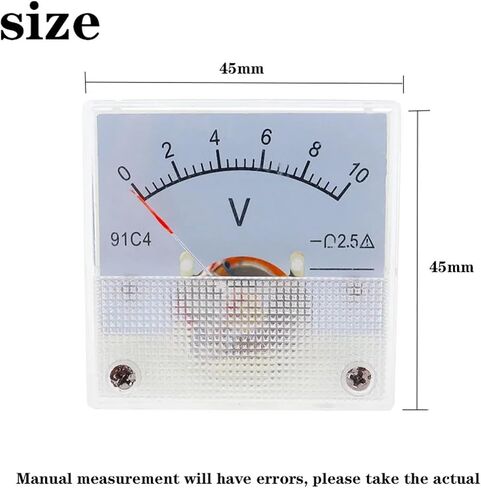 91C4-V DC Pointer Type Voltage Meter 3/5/10/15/20/30/50/100/150/250/450V Analog Mechanics Plate Table 1Pcs(20A) in Saudi Arabia