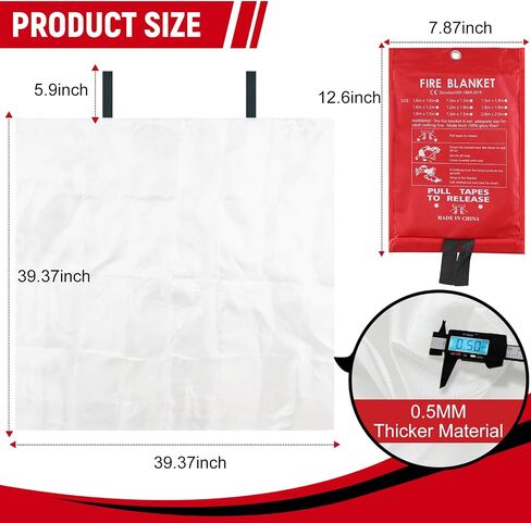 Fire Blanket Fire Blankets Emergency for Home and Kitchen 40"x40" Flame Suppression Fiberglass Fire Blankets in Saudi Arabia