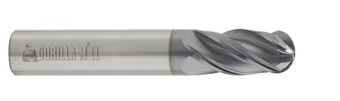 GM58R4 Gorilla High Performance GMX-35 طاحونة كاربايد مغلفة ، نهاية نصف قطرها ، 4 الناي ، 5/8 "قطرها ، 1-1/4" loc ، 3-1/2 "OAL ، 0.035" إلى 0.040 "دائرة نصف قطرها in Kuwait