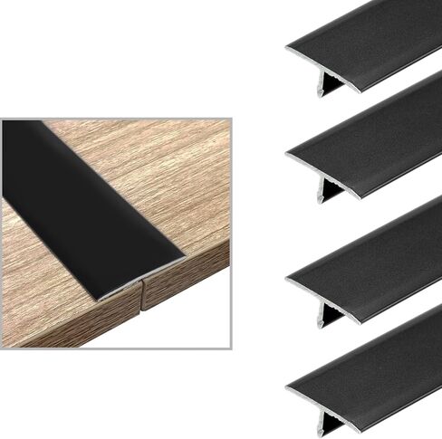 4Pcs Aluminum T-Molding Floor Transition Strip - 3.93ft x 0.8in for Joining Floor Gaps and Thresholds, Versatile Trim for Door Thresholds(Grey) in Kuwait