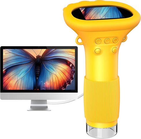 T Takmly Digital Microscope Camera Camera محمولة مكونة مكونة باليد مع الضوء ، مكونة من شاشة USB 2.0 بوصة للبالغين البالغين ، 200W بكسل ، تكبير 1000X ، متوافق مع Windows ، Mac OS in Kuwait
