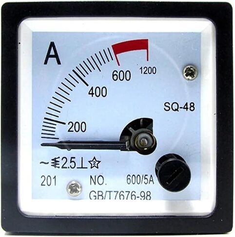 SQ-48 AC Ampere Meter 2 Times Overload Type 1A 5A 100/5A Range Analog Ammeter Gauge Panel 48x48mm 1Pcs(600A(5A)) in Saudi Arabia