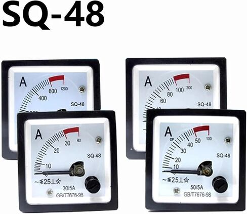 SQ-48 AC Ampere Meter 2 Times Overload Type 1A 5A 100/5A Range Analog Ammeter Gauge Panel 48x48mm 1Pcs(600A(5A)) in Saudi Arabia