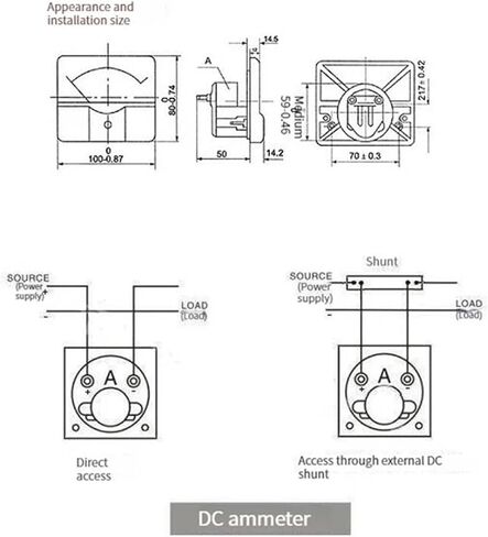 44C2 DC /75mv Amperemeter Gauge Analog Panel AMP 50A -0-3A 5A 10A 20A 30A 100A 200A 300A 500A 1Pcs(15A - 0-15A) in Saudi Arabia