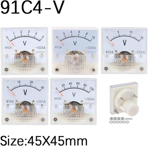 91C4 DC Voltmeter ANALOG PANGELT METER NOUTER Mechanical Type 3/5/10/10/20/50/10/150/250V 1PCS (5V) in Saudi Arabia