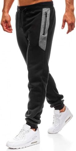 Wangdo Men's Spectpants Athletic joggers لصالة الألعاب الرياضية الجري التي تجري تجريب السراويل غير الرسمية للرجال مع جيوب السحاب in Kuwait