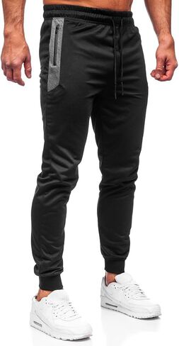 Wangdo Men's Spectpants Athletic joggers لصالة الألعاب الرياضية الجري التي تجري تجريب السراويل غير الرسمية للرجال مع جيوب السحاب in Kuwait